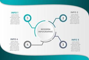 elementos de gráfico de processo de visualização de dados de negócios do diagrama de gráfico com partes de opções de etapas ou processos modelo de negócios de infográficos vetoriais para apresentação vetor