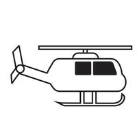 estilo plano de ícone de vetor de helicóptero em fundo branco