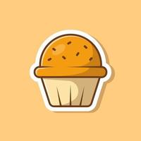 ilustração de ícone de vetor de cupcake. comida objeto ícone conceito isolado vetor premium. estilo de desenho animado plano