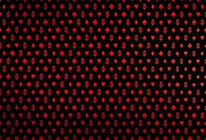 capa de vetor vermelho escuro com símbolos de aposta.