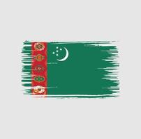 design de pincel de bandeira do turquemenistão. bandeira nacional vetor