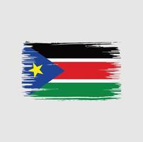 design de pincel de bandeira do sudão do sul. bandeira nacional vetor