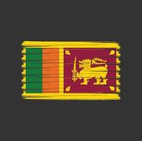 pinceladas de bandeira do sri lanka. bandeira nacional vetor