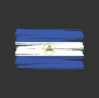 pinceladas de bandeira da nicarágua. bandeira nacional vetor