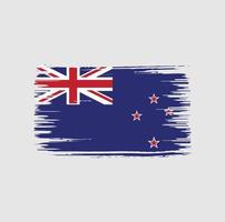 design de pincel de bandeira da nova zelândia. bandeira nacional vetor