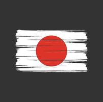 pinceladas de bandeira do japão. bandeira nacional vetor