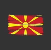 pincel de bandeira da macedônia do norte. bandeira nacional vetor