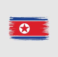 design de pincel de bandeira da coreia do norte. bandeira nacional vetor