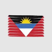 pinceladas de bandeira de antígua e barbuda. bandeira nacional vetor