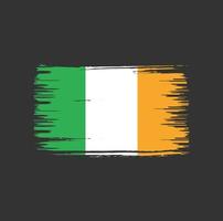 design de pincel de bandeira da irlanda. bandeira nacional vetor