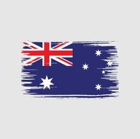 design de pincel de bandeira da austrália. bandeira nacional vetor