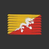 pinceladas de bandeira do Butão. bandeira nacional vetor