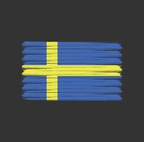 pinceladas de bandeira da suécia. bandeira nacional vetor