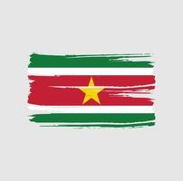 escova de bandeira do suriname. bandeira nacional vetor