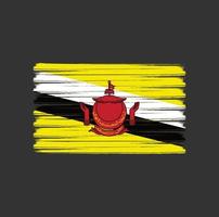 pinceladas de bandeira brunei. bandeira nacional vetor