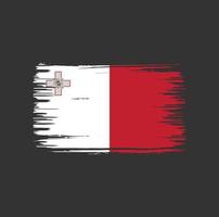 design de pincel de bandeira de malta. bandeira nacional vetor