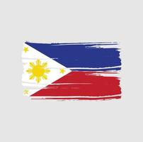 escova de bandeira das filipinas. bandeira nacional vetor