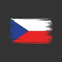 design de pincel de bandeira da república checa. bandeira nacional vetor