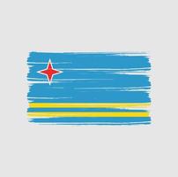 pinceladas de bandeira de aruba. bandeira nacional vetor