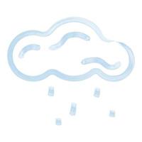ilustração de elemento de aquarela chuvosa de nuvem vetor