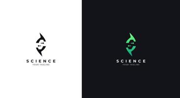 logotipo de dna e letra s para símbolo de ícone de tecnologia científica vetor