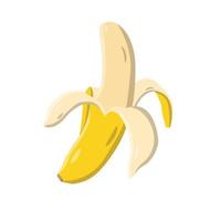 ilustração plana de banana descascada. elemento de design de ícone limpo em fundo branco isolado vetor