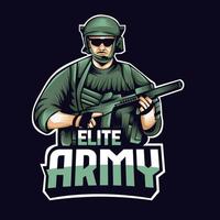 modelo de logotipo de mascote do exército de elite atirador. fácil de editar e personalizar