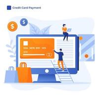 ilustração vetorial de pagamento com cartão de crédito vetor
