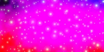 textura de vetor rosa claro roxo com belas estrelas.