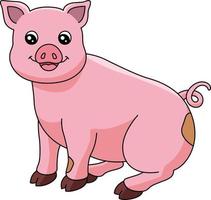 ilustração de clipart colorida de desenho animado de porco vetor
