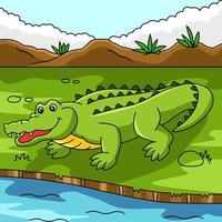 ilustração de animais coloridos de desenhos animados de crocodilo vetor