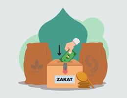 ilustração em vetor conceito de pagamento zakat