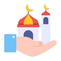 ícone de download premium da mesquita vetor