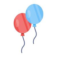 ícone de balões, acessório decorativo vetor