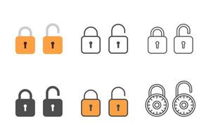 coleção de vetores de ícone de cadeado