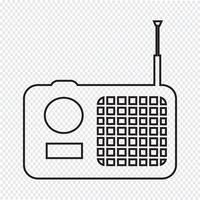 sinal de símbolo de ícone de rádio vetor