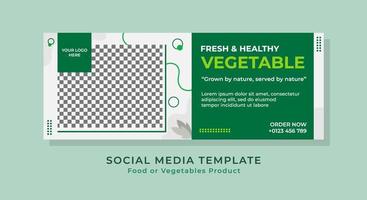 gráfico de vetor de web banner design com esquema de cores verde e branco. perfeito para promoção de produtos vegetais ou agricultores