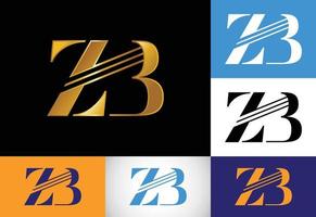 vetor de design de logotipo de letra inicial zb. símbolo gráfico do alfabeto para identidade de negócios corporativos