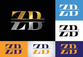 vetor de design de logotipo de letra inicial zb. símbolo gráfico do alfabeto para identidade de negócios corporativos