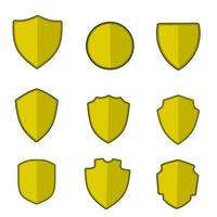 definir a cor de ouro do escudo de design vetorial vetor