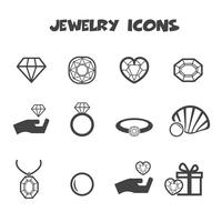símbolo de ícones de jóias vetor