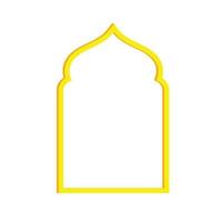ícone liso amarelo islâmico isolado vetor