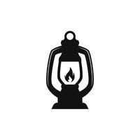 design de vetor de lanterna de acampamento de silhueta para ícone de logotipo