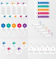 Conjunto de modelo de elemento de infográficos com opções. vetor