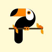 pássaro tucano. ilustrações de estilo de design plano. modelo de ícones e logotipos. mascote simples vetor