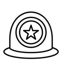 ícone de linha de capacete da polícia vetor