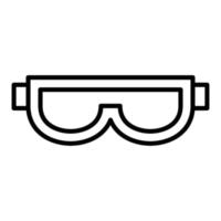 ícone de linha de óculos de esqui vetor