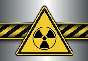 aviso, fundo de perigo com sinal de perigo de radiação. vetor