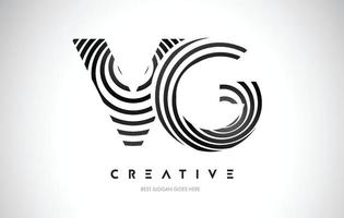 design de logotipo de urdidura de linhas vg. ícone de carta feito com linhas circulares pretas. vetor