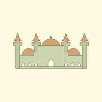 ilustração plana de construção de mesquita islâmica vetor